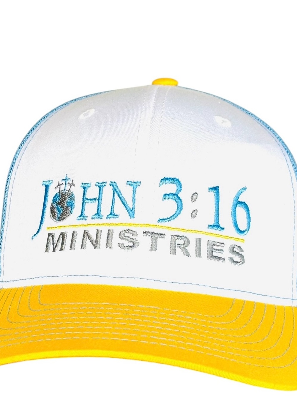 John 3:16 Ministries White and Yellow Trucker Cap